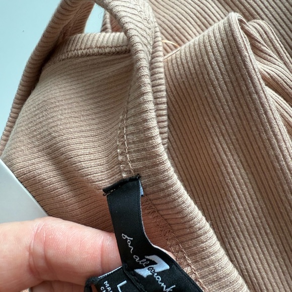 7 For All Mankind Fishtail Midi Bodycon Dress Women’s Size Large Tan Maxi NWT - Picture 5 of 5